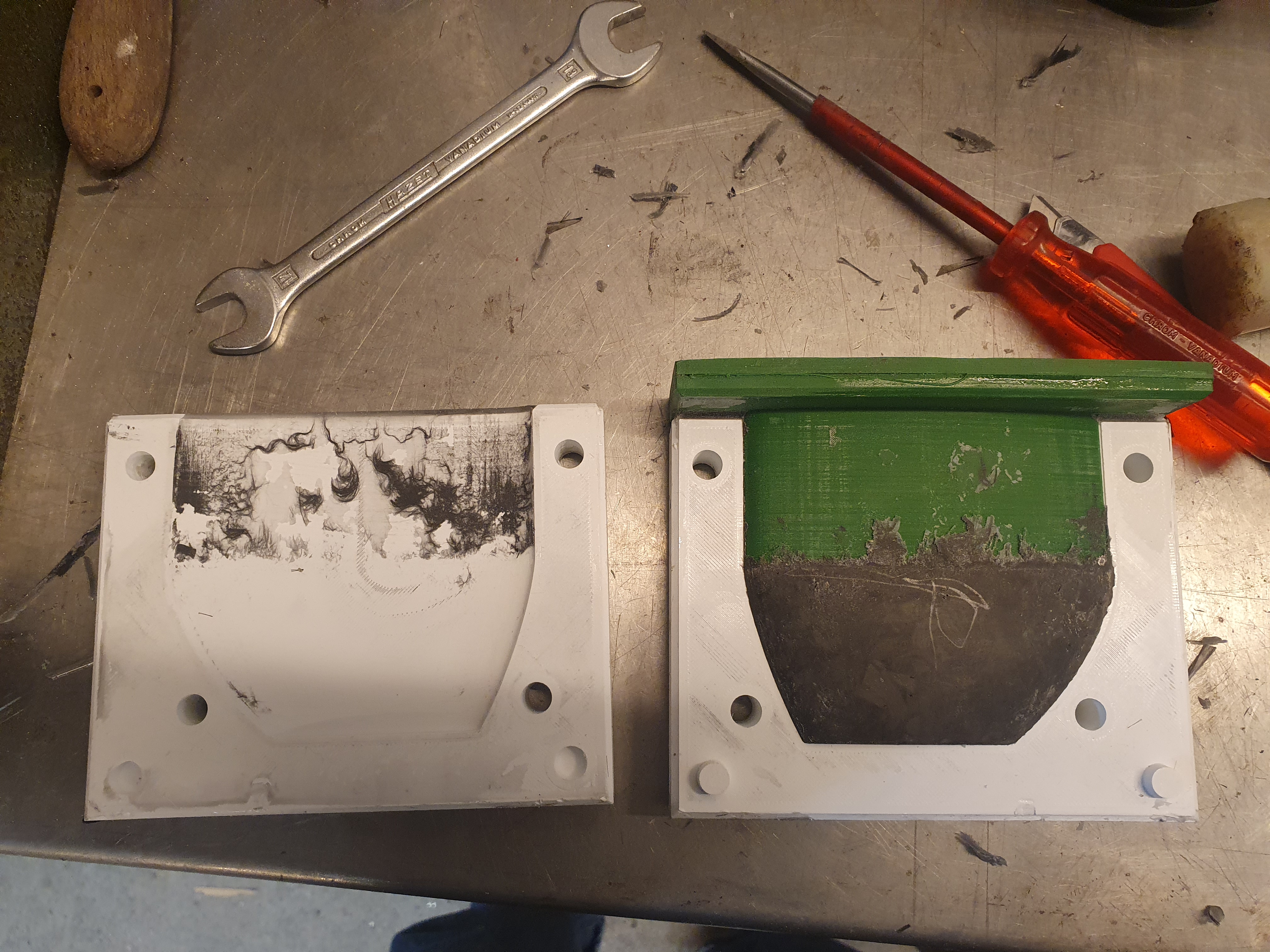 3D-printed mould after laminating